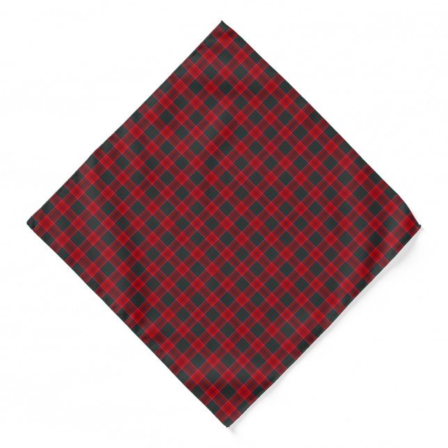Grant Clan Tartan Bright Red, Blue and Green Plaid Bandana (Front)
