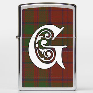 Grant Clan Tartan Monogram Zippo Lighter