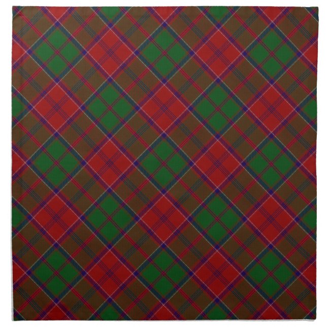 Grant Clan Tartan Scottish Plaid Cloth Napkin (Front)