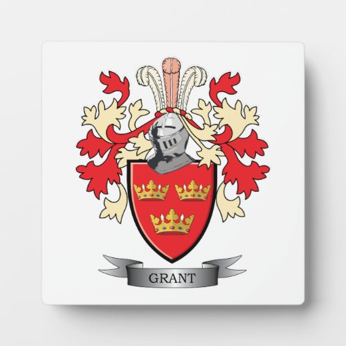 Grant Family Crest Coat of Arms Plaque
