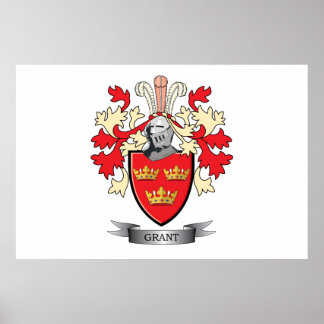 Grant Family Crest Coat of Arms Poster