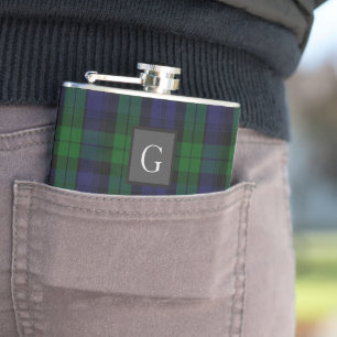 GRANT HUNTING TARTAN BlackWatch Letter G -Can Edit Flask