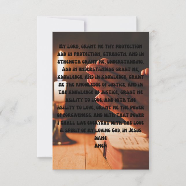 Grant Me Protection Prayer Flat Greeting Card (Front)