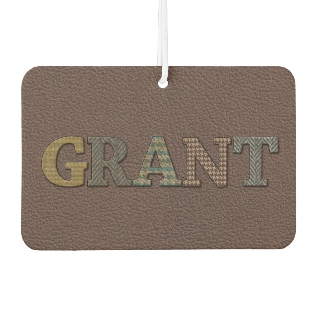 Grant Oxford Tweed Leather Design Air Freshener (Front)
