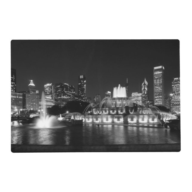 Grant Park Chicago Grayscale Placemat (Front)