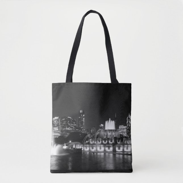 Grant Park Chicago Grayscale Tote Bag (Front)