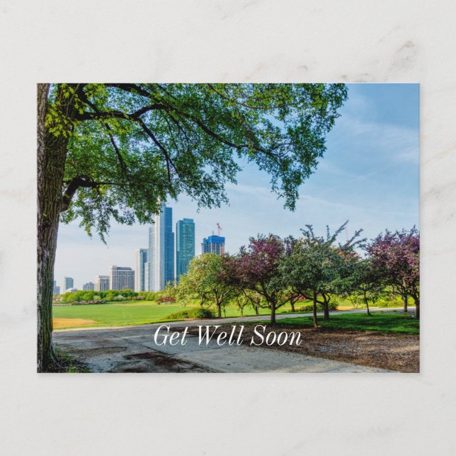 Grant Park Morning Walk Get Well Soon Postcard (Front)