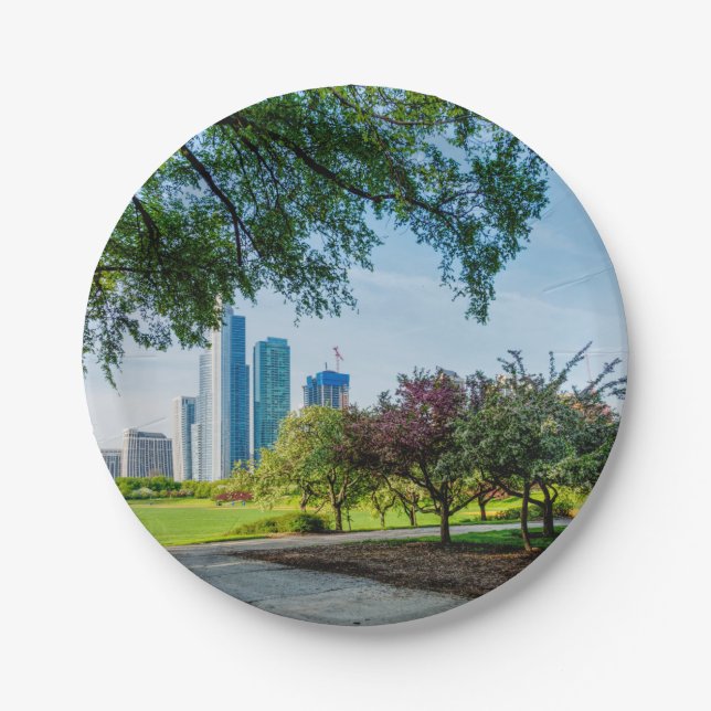 Grant Park Morning Walk Paper Plates (Front)