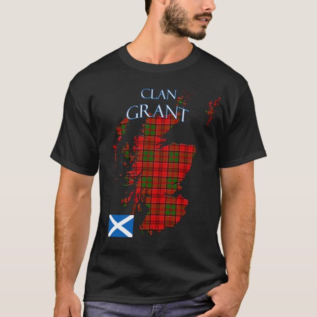 Grant Scottish Clan Tartan Scotland T-Shirt (Front)