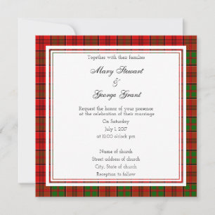 Grant Scottish Wedding Square Invitation