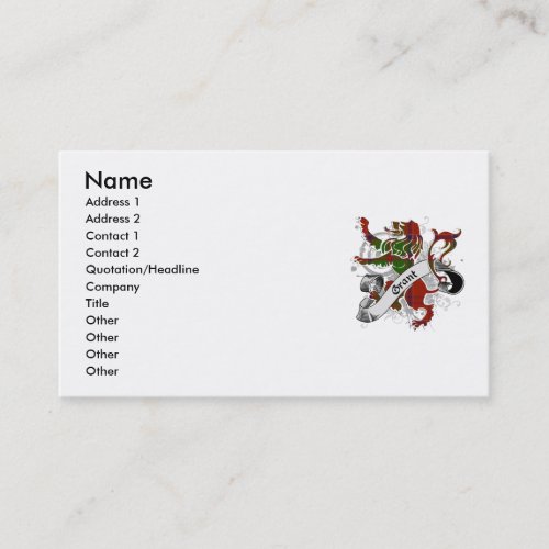 Grant Tartan Lion Business Card Templates