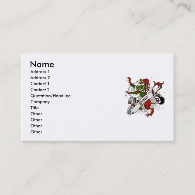Grant Tartan Lion Business Card (Front)