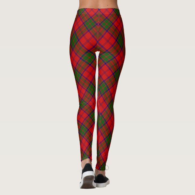Grant tartan red green plaid leggings (Back)