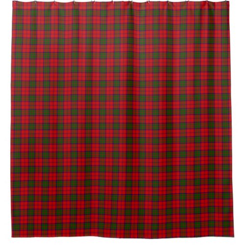 Grant tartan red green plaid shower curtain