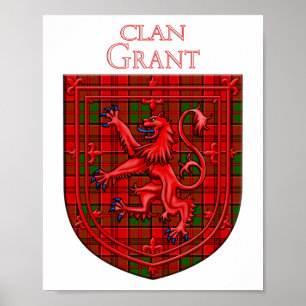 Grant Tartan Scottish Plaid Lion Rampant Poster