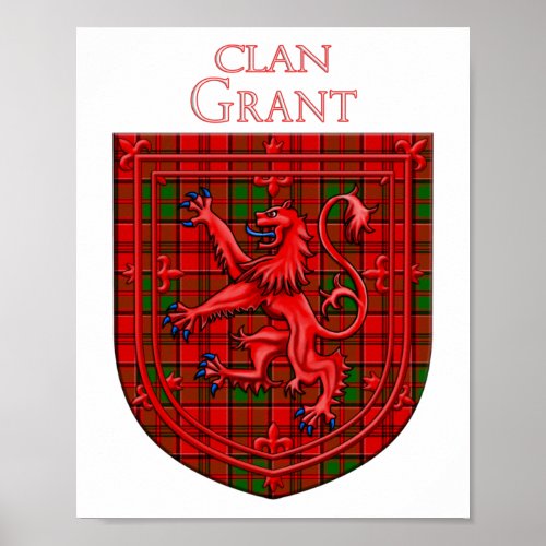 Grant Tartan Scottish Plaid Lion Rampant Poster