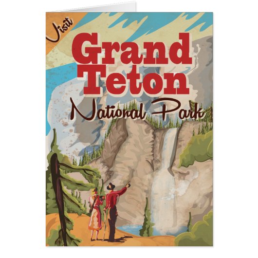 Grant Teton national park Vintage Travel Poster (Front)