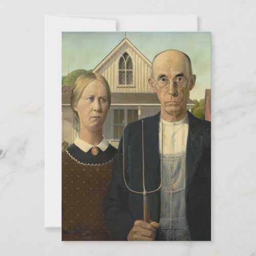 Grant Wood - American Gothic Personalized Invitation