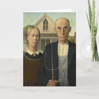 Grant Wood American Gothic Card