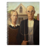Grant Wood American Gothic Fine Art Painting Notebook at Zazzle