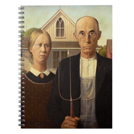Grant Wood American Gothic Fine Art Painting Notebook