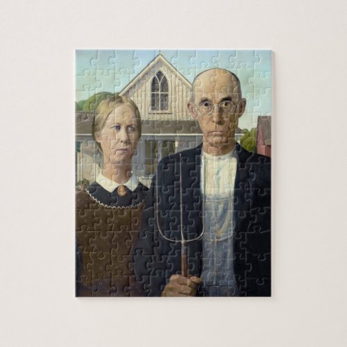 Grant Wood American Gothic Jigsaw Puzzle