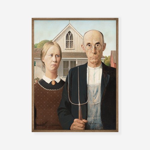 Grant Wood American Gothic Painting Art Print