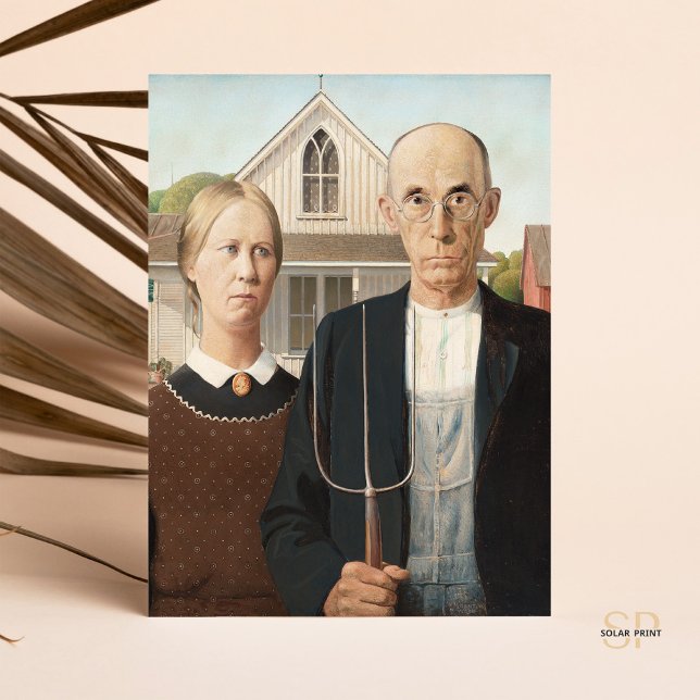 Grant Wood American Gothic Painting Art Print Postcard (Creator Uploaded)