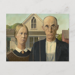 Grant Wood - American Gothic Postcard