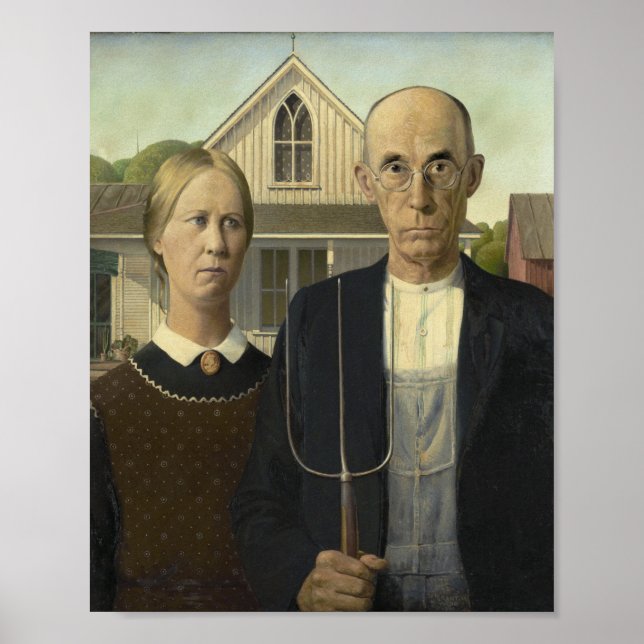 Grant Wood - American Gothic Poster (Front)