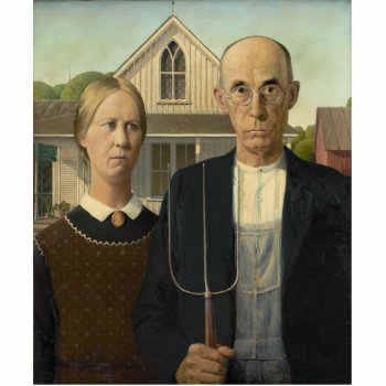 Grant Wood - American Gothic Statuette by masterpiece_museum at Zazzle