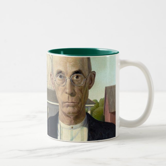 Grant Wood "American Gothic" Two-Tone Coffee Mug (Right)