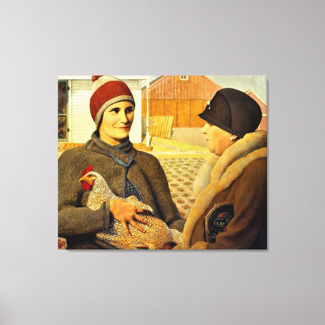 Grant Wood - Appraisal, fine art painting, Canvas Print (Front)