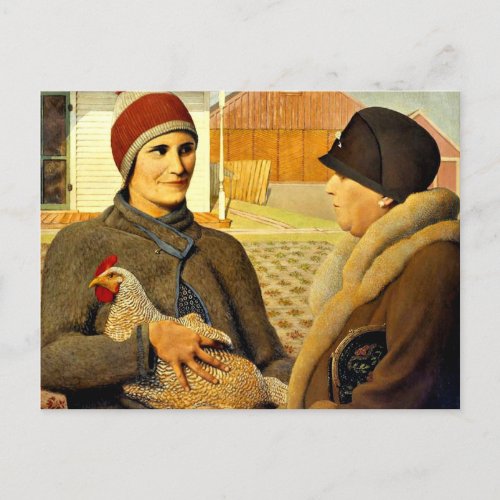 Grant Wood _ Appraisal fine art painting Postcard