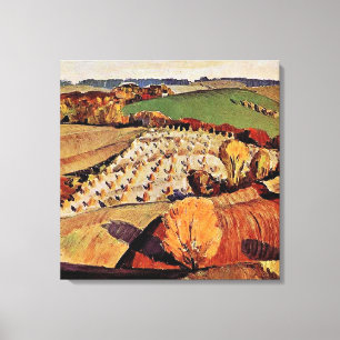 Grant Wood artwork, Landscape, Canvas Print