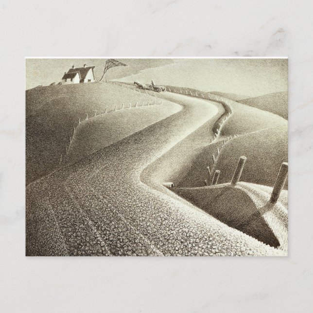 Grant Wood artwork, March Postcard (Front)