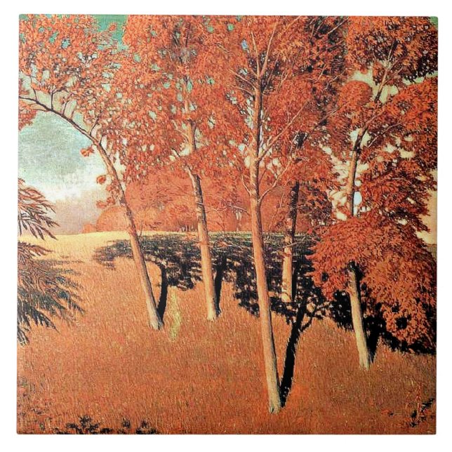 Grant Wood artwork, Spring's Oak  Ceramic Tile (Front)