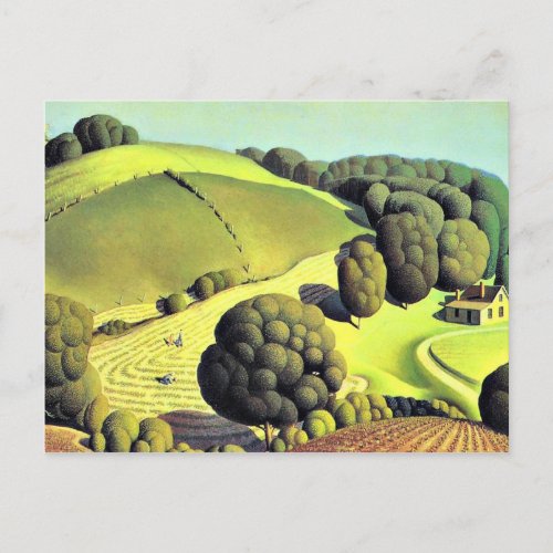 Grant Wood artwork Young Corn Postcard