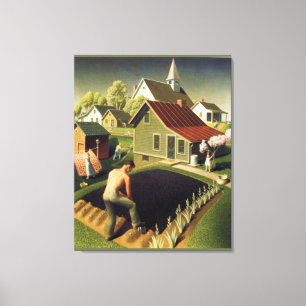 Grant Wood - Spring in Town Canvas Print