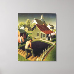 Grant Wood - Spring in Town Canvas Print