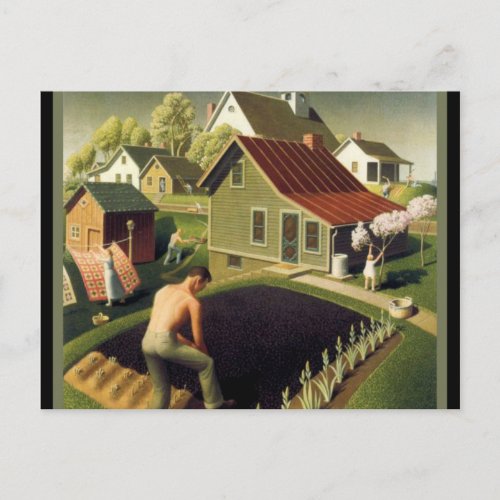 Grant Wood _ Spring in Town Postcard