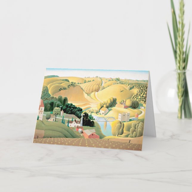 Grant Wood - Stone City, Iowa Card (Front)