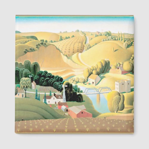 Grant Wood _ Stone City Iowa fine art Magnet