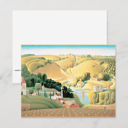 Grant Wood - Stone City, Iowa, fine art painting (Front/Back)
