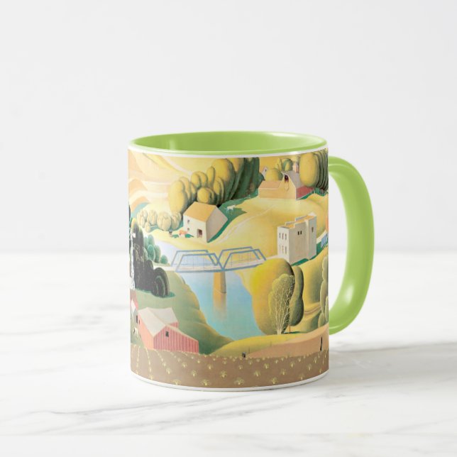 Grant Wood - Stone City, Iowa Mug (Front Right)