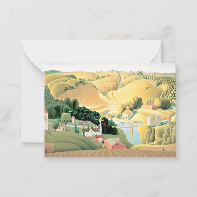 Grant Wood - Stone City, Iowa Note Card (Front)