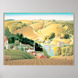 Grant Wood - Stone City, Iowa Poster