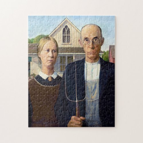 Grant Woods American Gothic 1930  Jigsaw Puzzle