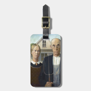 Grant Wood's American Gothic Luggage Tag