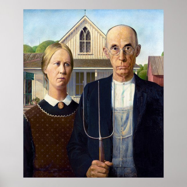 Grant Wood's American Gothic  Poster (Front)